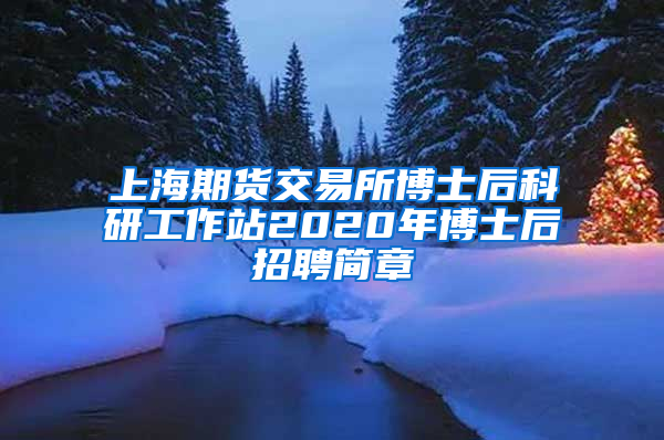 上海期貨交易所博士后科研工作站2020年博士后招聘簡章