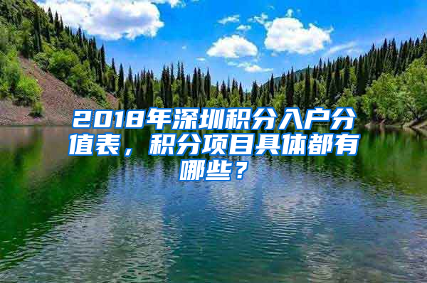 2018年深圳積分入戶分值表，積分項目具體都有哪些？