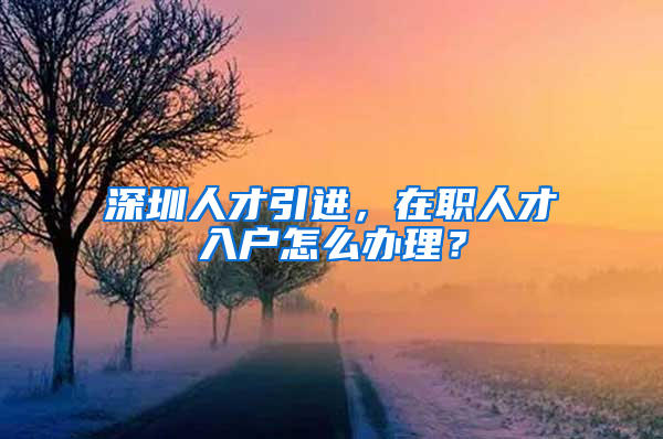 深圳人才引進，在職人才入戶怎么辦理？