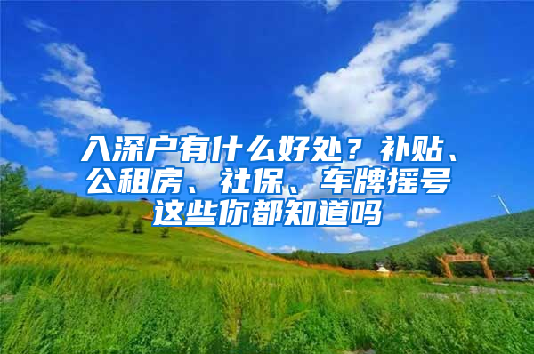 入深戶有什么好處？補貼、公租房、社保、車牌搖號這些你都知道嗎