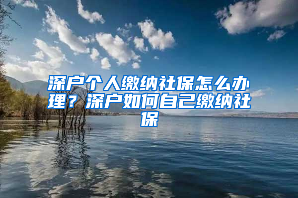 深戶個(gè)人繳納社保怎么辦理？深戶如何自己繳納社保