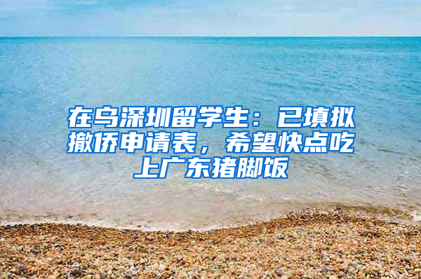 在烏深圳留學(xué)生：已填擬撤僑申請(qǐng)表，希望快點(diǎn)吃上廣東豬腳飯