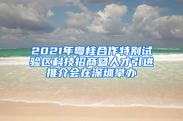 2021年粵桂合作特別試驗區(qū)科技招商暨人才引進推介會在深圳舉辦