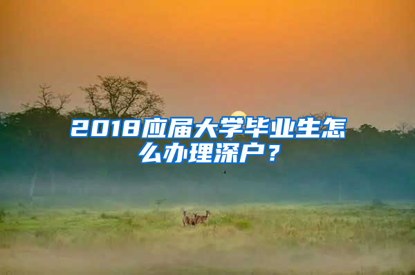 2018應(yīng)屆大學(xué)畢業(yè)生怎么辦理深戶？