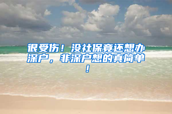 很受傷！沒社保竟還想辦深戶，非深戶想的真簡單！