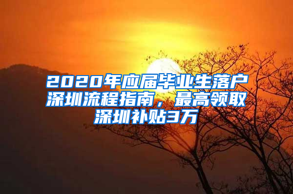 2020年應(yīng)屆畢業(yè)生落戶深圳流程指南，最高領(lǐng)取深圳補(bǔ)貼3萬