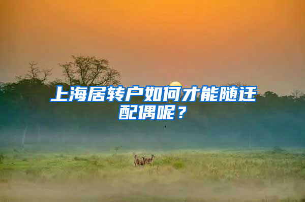 上海居轉(zhuǎn)戶如何才能隨遷配偶呢？