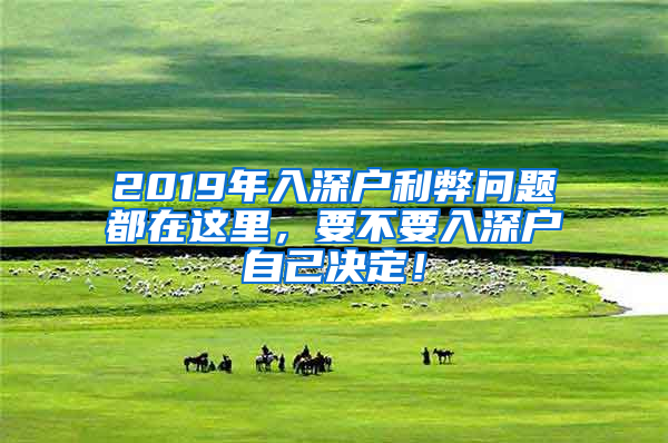 2019年入深戶利弊問(wèn)題都在這里，要不要入深戶自己決定！