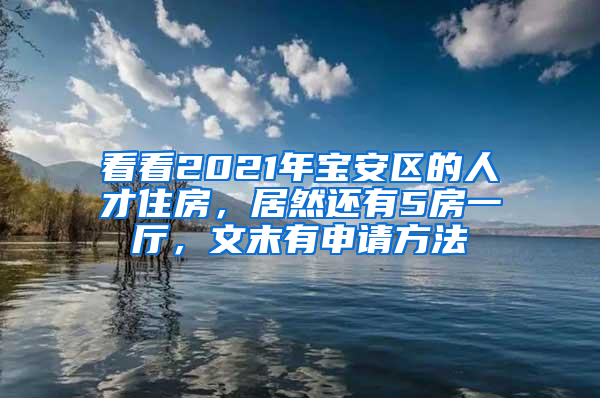 看看2021年寶安區(qū)的人才住房，居然還有5房一廳，文末有申請方法