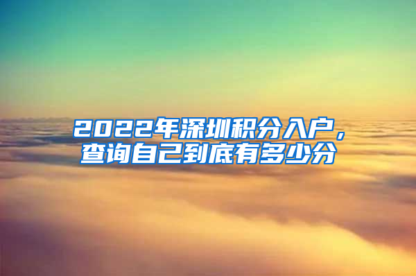 2022年深圳積分入戶，查詢自己到底有多少分