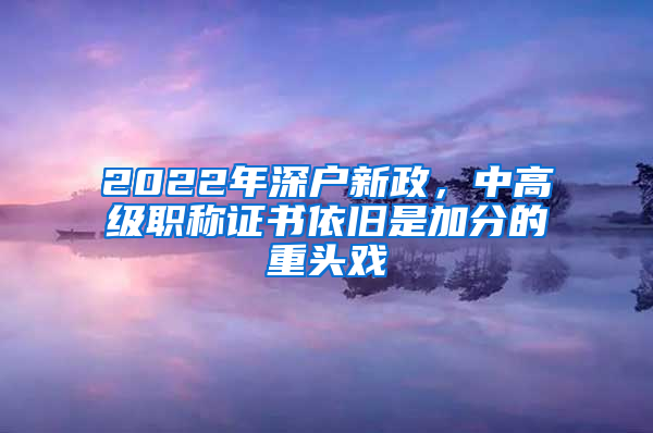 2022年深戶新政，中高級職稱證書依舊是加分的重頭戲