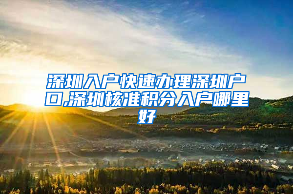 深圳入戶快速辦理深圳戶口,深圳核準(zhǔn)積分入戶哪里好