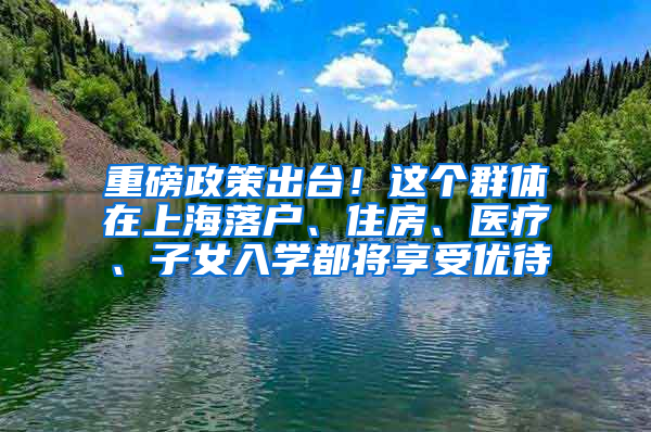 重磅政策出臺！這個群體在上海落戶、住房、醫(yī)療、子女入學都將享受優(yōu)待