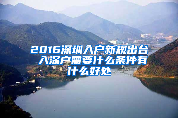 2016深圳入戶新規(guī)出臺 入深戶需要什么條件有什么好處