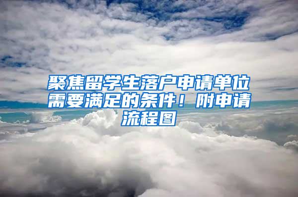 聚焦留學(xué)生落戶申請單位需要滿足的條件！附申請流程圖