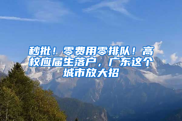 秒批！零費用零排隊！高校應屆生落戶，廣東這個城市放大招