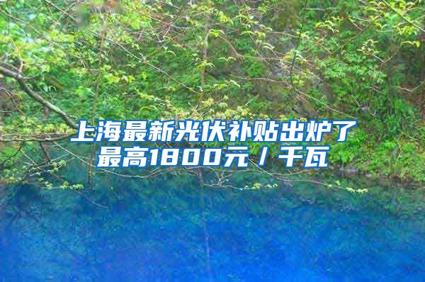 上海最新光伏補貼出爐了最高1800元／千瓦