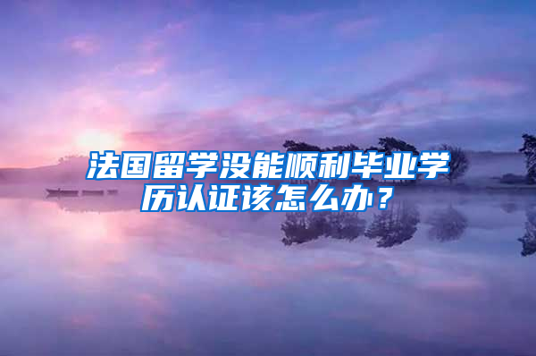 法國留學(xué)沒能順利畢業(yè)學(xué)歷認(rèn)證該怎么辦？