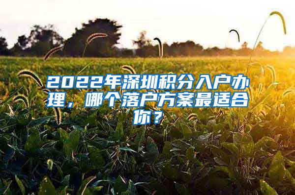 2022年深圳積分入戶辦理，哪個(gè)落戶方案最適合你？