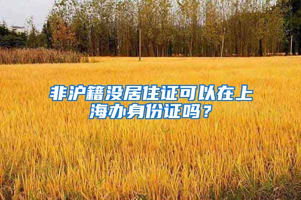 非滬籍沒居住證可以在上海辦身份證嗎？