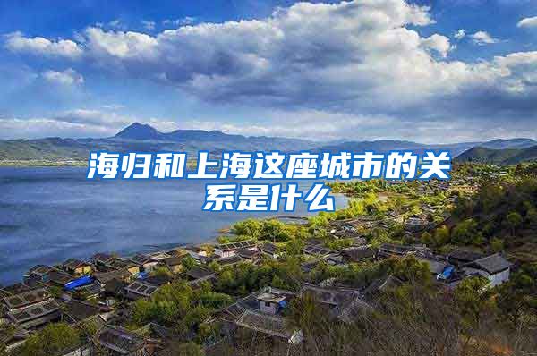 海歸和上海這座城市的關(guān)系是什么