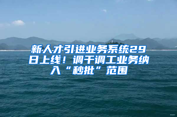 新人才引進(jìn)業(yè)務(wù)系統(tǒng)29日上線！調(diào)干調(diào)工業(yè)務(wù)納入“秒批”范圍