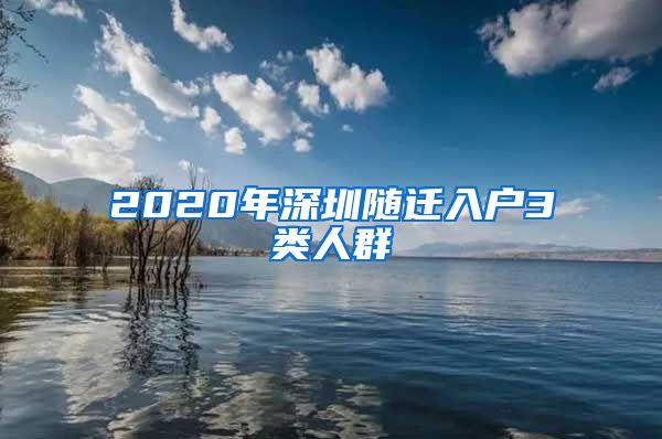 2020年深圳隨遷入戶3類人群