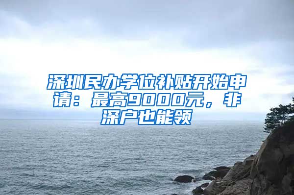 深圳民辦學(xué)位補貼開始申請：最高9000元，非深戶也能領(lǐng)