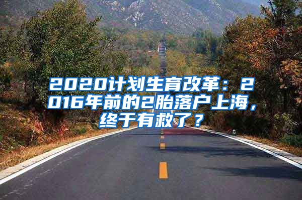 2020計(jì)劃生育改革：2016年前的2胎落戶上海，終于有救了？