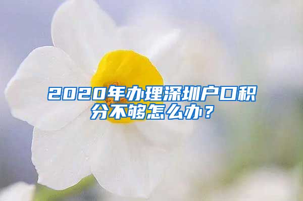 2020年辦理深圳戶口積分不夠怎么辦？