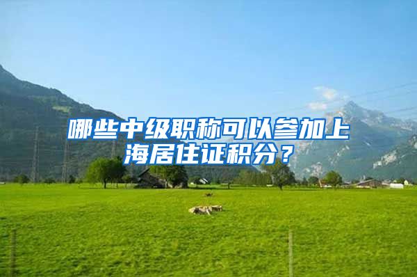 哪些中級職稱可以參加上海居住證積分？