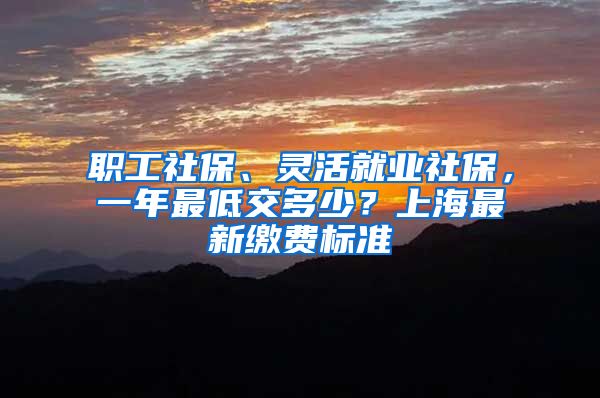 職工社保、靈活就業(yè)社保，一年最低交多少？上海最新繳費(fèi)標(biāo)準(zhǔn)