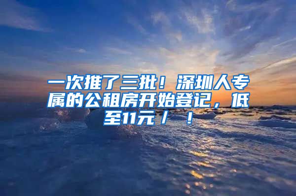 一次推了三批！深圳人專屬的公租房開始登記，低至11元／㎡！