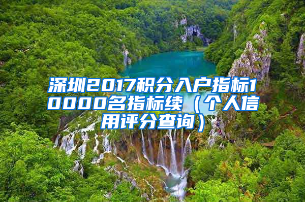 深圳2017積分入戶指標(biāo)10000名指標(biāo)續(xù)（個(gè)人信用評(píng)分查詢）