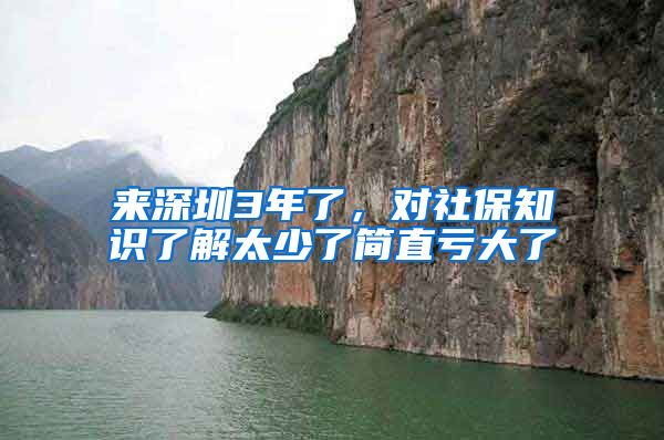 來深圳3年了，對社保知識了解太少了簡直虧大了