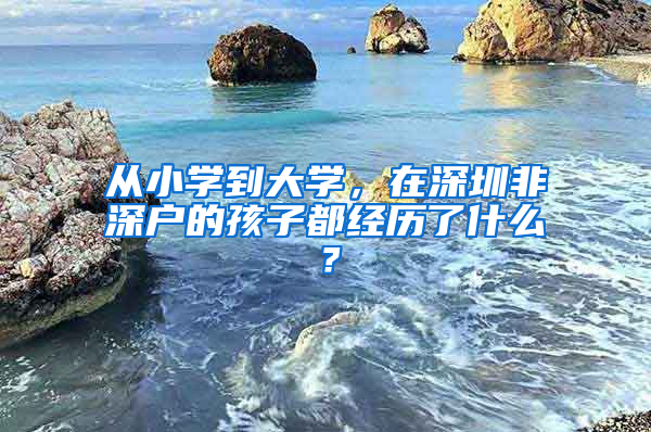 從小學到大學，在深圳非深戶的孩子都經歷了什么？