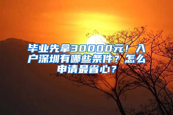 畢業(yè)先拿30000元！入戶深圳有哪些條件？怎么申請最省心？