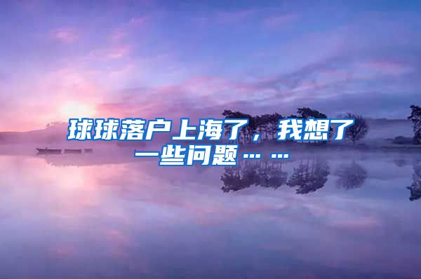 球球落戶上海了，我想了一些問題……