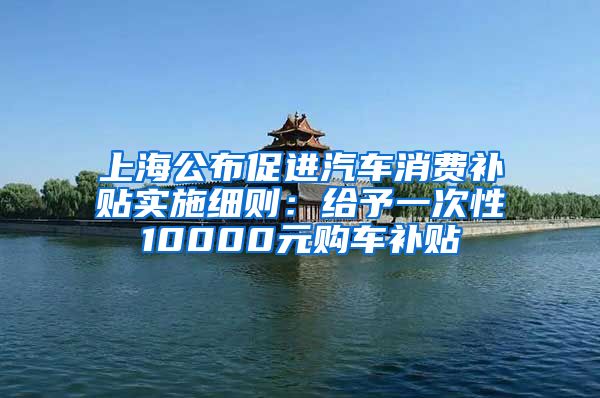 上海公布促進(jìn)汽車消費補貼實施細(xì)則：給予一次性10000元購車補貼