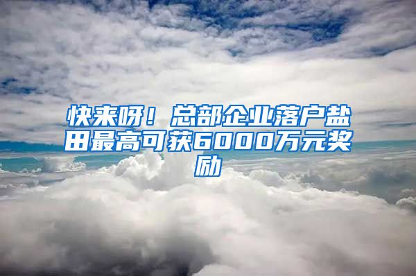 快來呀！總部企業(yè)落戶鹽田最高可獲6000萬元獎(jiǎng)勵(lì)