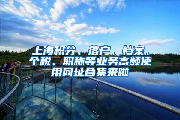 上海積分、落戶、檔案、個(gè)稅、職稱等業(yè)務(wù)高頻使用網(wǎng)址合集來啦