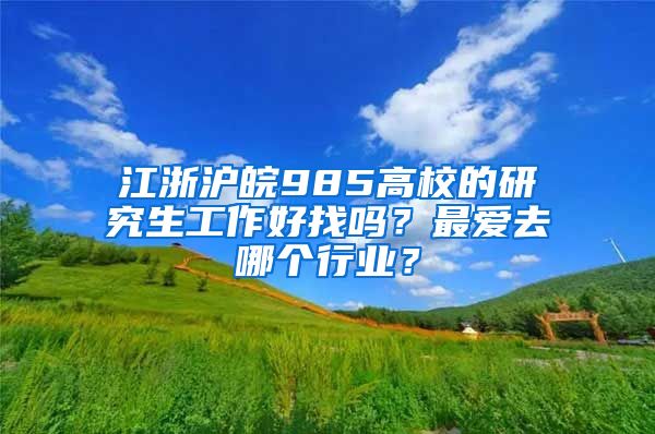 江浙滬皖985高校的研究生工作好找嗎？最愛去哪個行業(yè)？