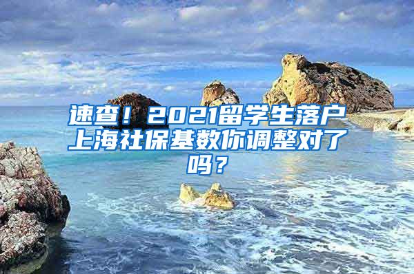 速查！2021留學(xué)生落戶上海社保基數(shù)你調(diào)整對了嗎？