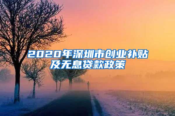 2020年深圳市創(chuàng)業(yè)補(bǔ)貼及無(wú)息貸款政策