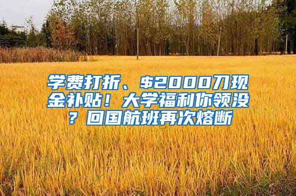 學費打折、$2000刀現(xiàn)金補貼！大學福利你領沒？回國航班再次熔斷