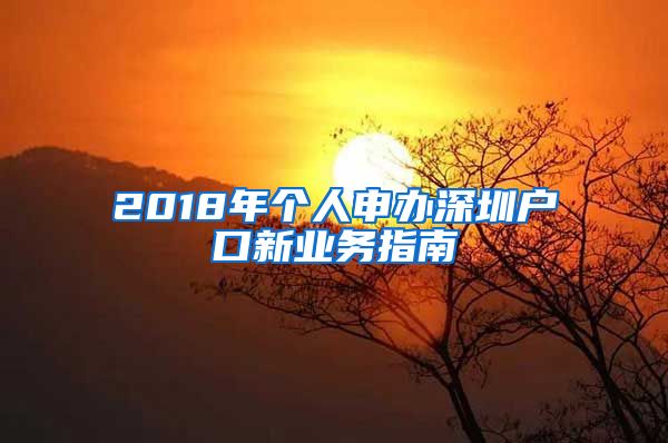 2018年個人申辦深圳戶口新業(yè)務指南