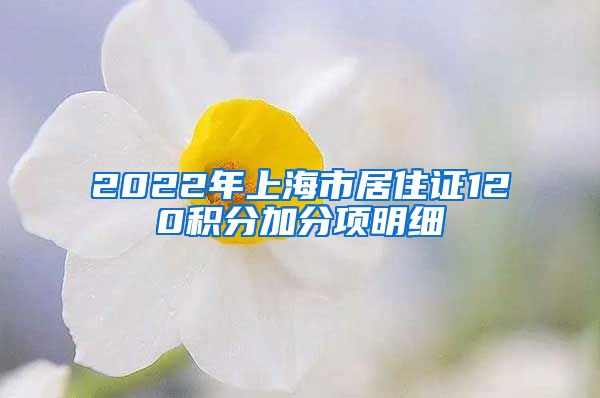 2022年上海市居住證120積分加分項明細(xì)