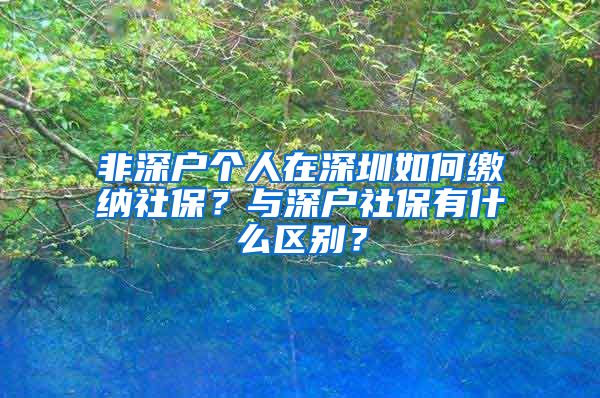 非深戶個人在深圳如何繳納社保？與深戶社保有什么區(qū)別？