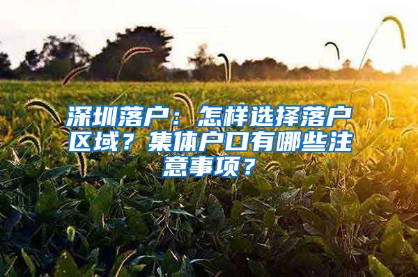 深圳落戶：怎樣選擇落戶區(qū)域？集體戶口有哪些注意事項(xiàng)？