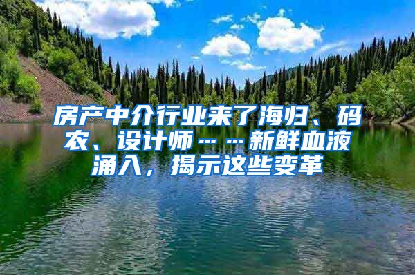 房產(chǎn)中介行業(yè)來了海歸、碼農(nóng)、設(shè)計師……新鮮血液涌入，揭示這些變革